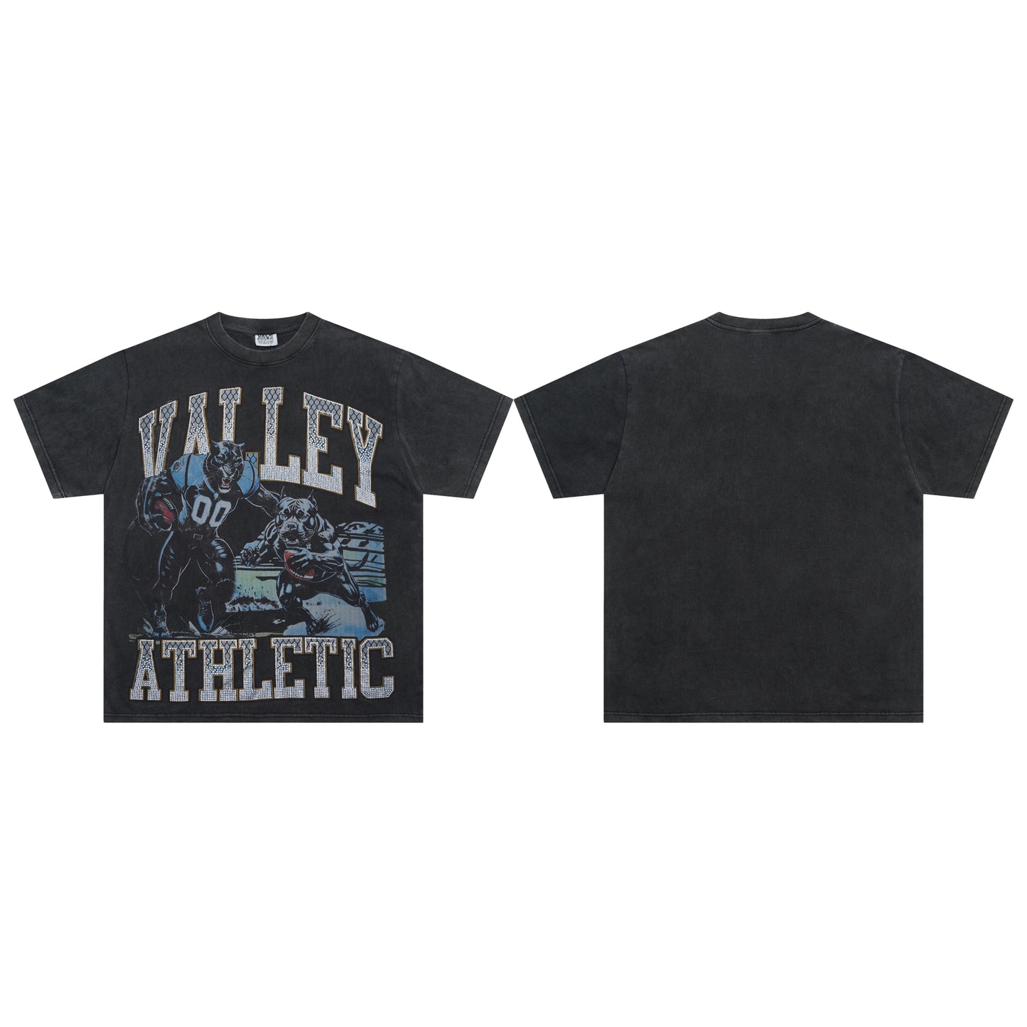 Valley Athletic Vintage Graphic Tee – Panther & Bulldog Football Design