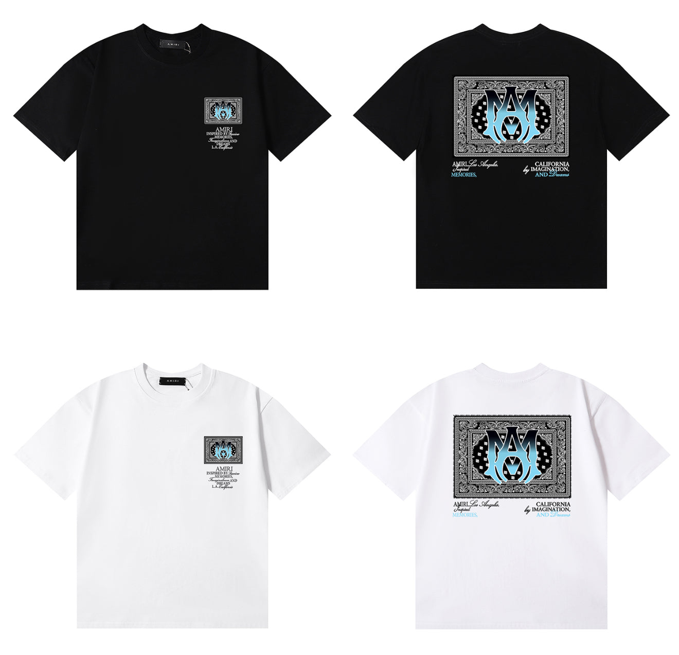 AMIRI Blue Flame Bandana Graphic Tee