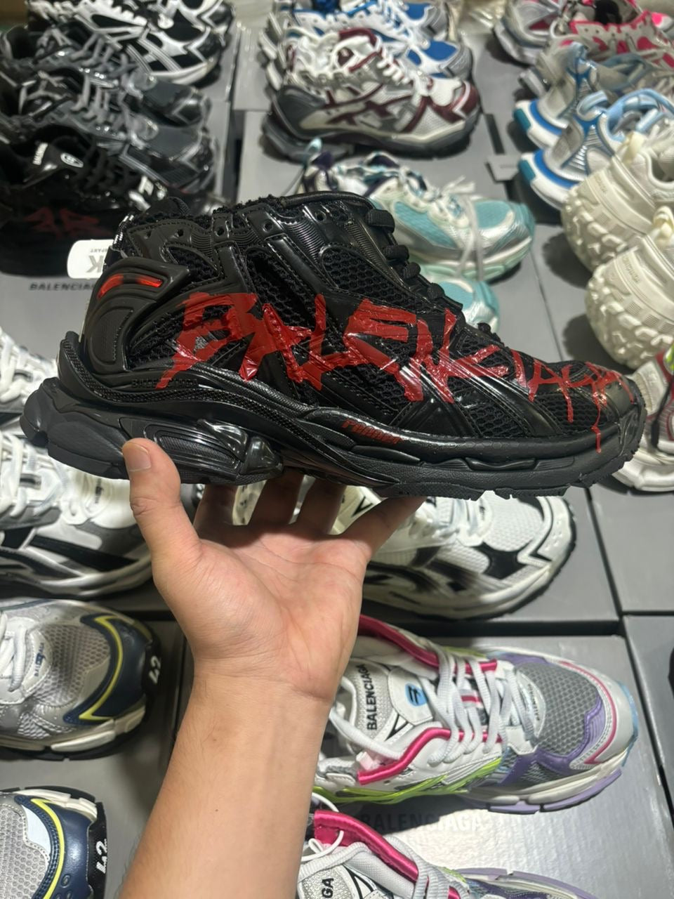 Balenciaga X-Pander Graffiti Black/Red Sneakers